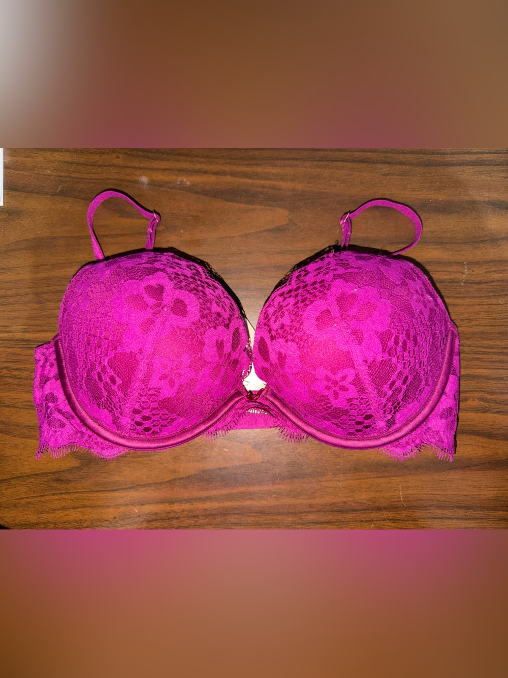 Victoria's Secret Lace Push-Up Bra - Hot Pink